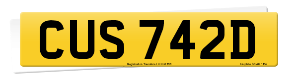 Registration number CUS 742D
